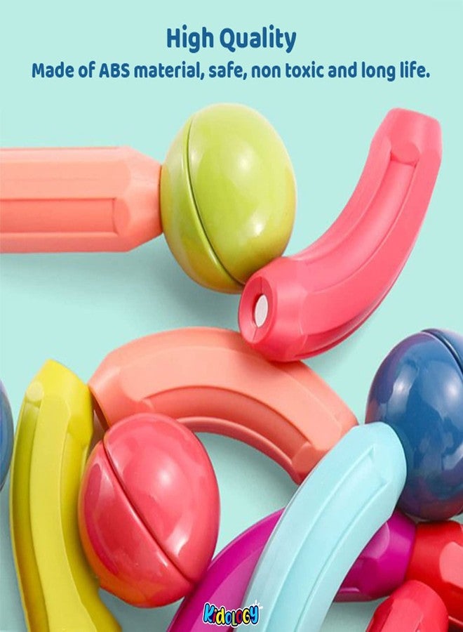 Kiditos DIY STEM Light Magnetic Sticks Building Blocks Toy for Kids, Magnetic Balls and Rods Set Kids Montessori Toys Stacking Toys for Kids Age 3+ Years (52 Pcs), Multi - Image 3